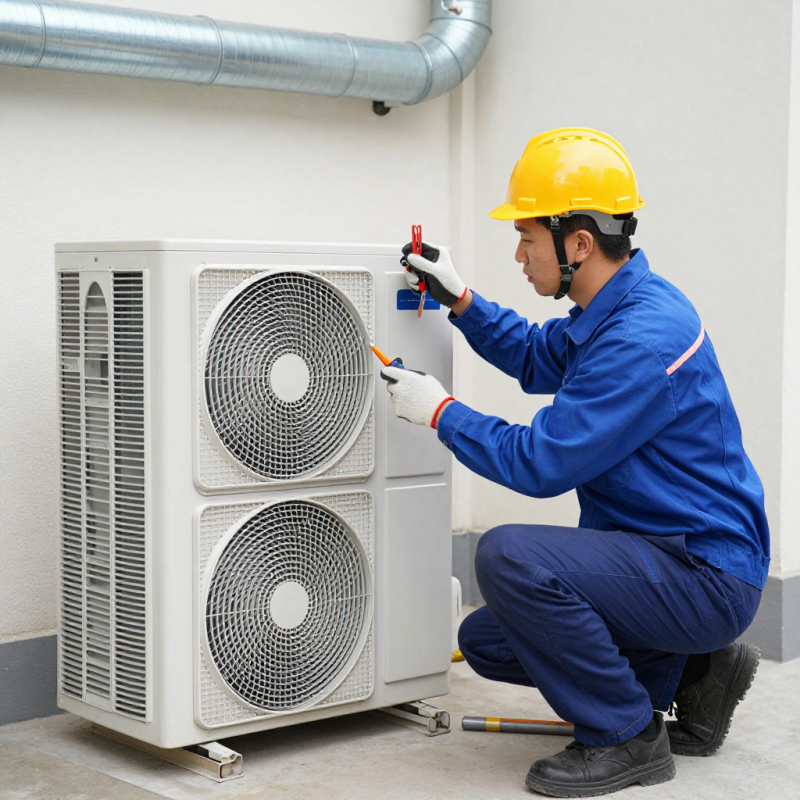 HVAC technician servicing furnace in Milton Ontario home